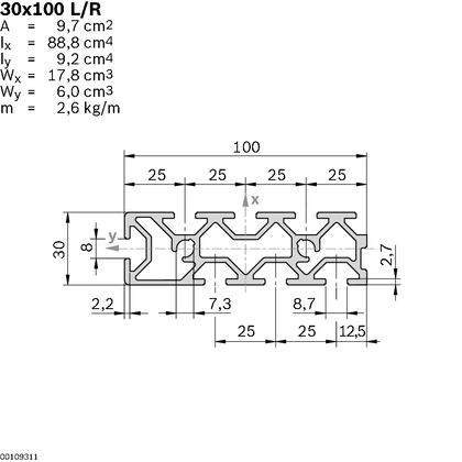 PLATE OF RANURAS 30X100 L/R 18X5600MM